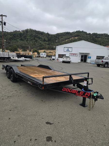 New CAR HAULER 2027 DOUBLE A 8X20 ROCK CRAWLER DRIVE OVER FENDERS DOVETAIL 14,000 GVWR TRAILER BLACK