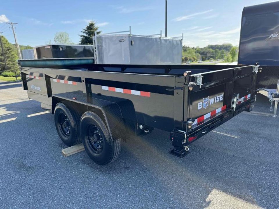 New 2025 BWise 7x16 Dump Trailer 16k 8" CHANNEL MAIN FRAME w/ Tarp and Ramps