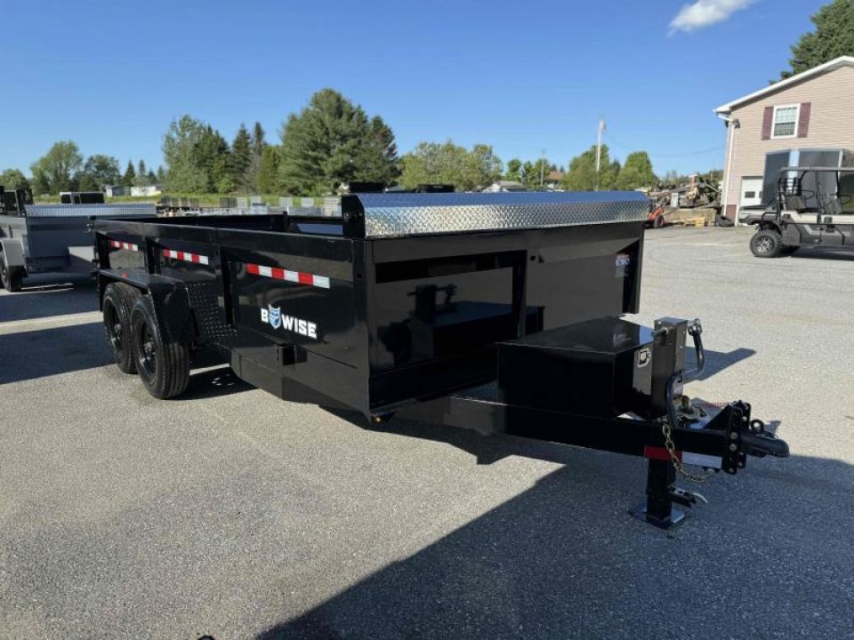 New 2025 BWise 7x16 Dump Trailer 16k 8" CHANNEL MAIN FRAME w/ Tarp and Ramps