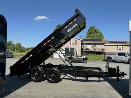 New 2025 BWise 7x16 Dump Trailer 16k 8" CHANNEL MAIN FRAME w/ Tarp and Ramps