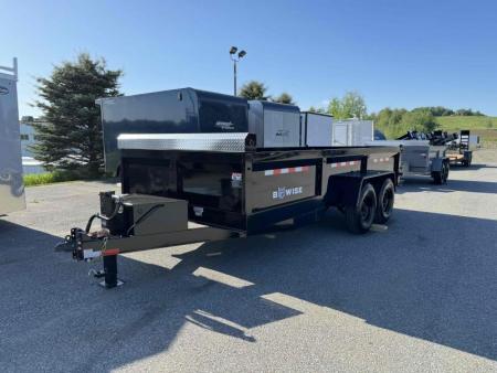 New 2025 BWise 7x16 Dump Trailer 16k 8" CHANNEL MAIN FRAME w/ Tarp and Ramps