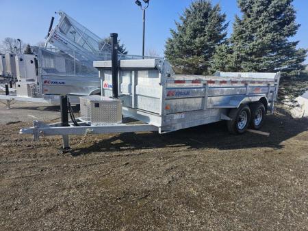 New 2025 K-Trail 82"X16 14K Galvanized Dump Trailer w/ Ramps, Tarp and Spare Tire