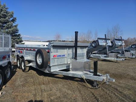 New 2025 K-Trail 82"X16 14K Galvanized Dump Trailer w/ Ramps, Tarp and Spare Tire