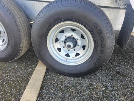 New 2025 K-Trail 82"X16 14K Galvanized Dump Trailer w/ Ramps, Tarp and Spare Tire
