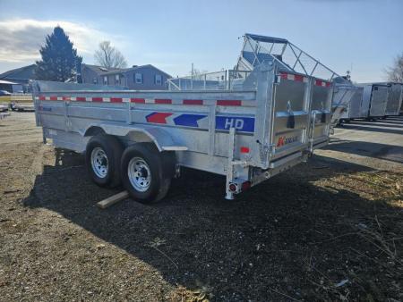 New 2025 K-Trail 82"X16 14K Galvanized Dump Trailer w/ Ramps, Tarp and Spare Tire