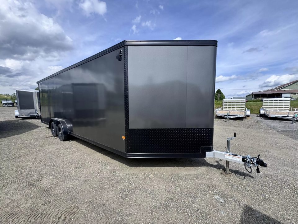 New 2025 Stealth Trailers 7.5x24 Aluminum 4-Place Enclosed Snowmobile Trailer w/Rust Free PKG, Black Out & Extra Height