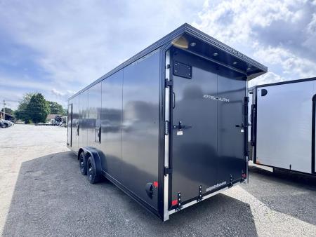 New 2025 Stealth Trailers 7.5x24 Aluminum 4-Place Enclosed Snowmobile Trailer w/Rust Free PKG, Black Out & Extra Height
