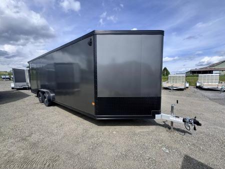 New 2025 Stealth Trailers 7.5x24 Aluminum 4-Place Enclosed Snowmobile Trailer w/Rust Free PKG, Black Out & Extra Height