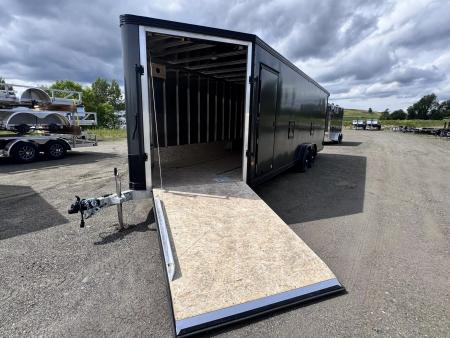 New 2025 Stealth Trailers 7.5x24 Aluminum 4-Place Enclosed Snowmobile Trailer w/Rust Free PKG, Black Out & Extra Height