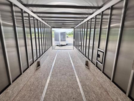 New 2025 Stealth Trailers 7.5x24 Aluminum 4-Place Enclosed Snowmobile Trailer w/Rust Free PKG, Black Out & Extra Height