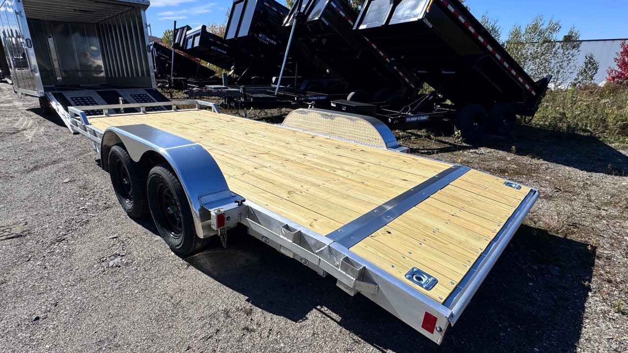 New 2026 CargoPro 8x18 Aluminum 7K Wood Deck Car Hauler w/Slide-In Ramps COCH8X18-W
