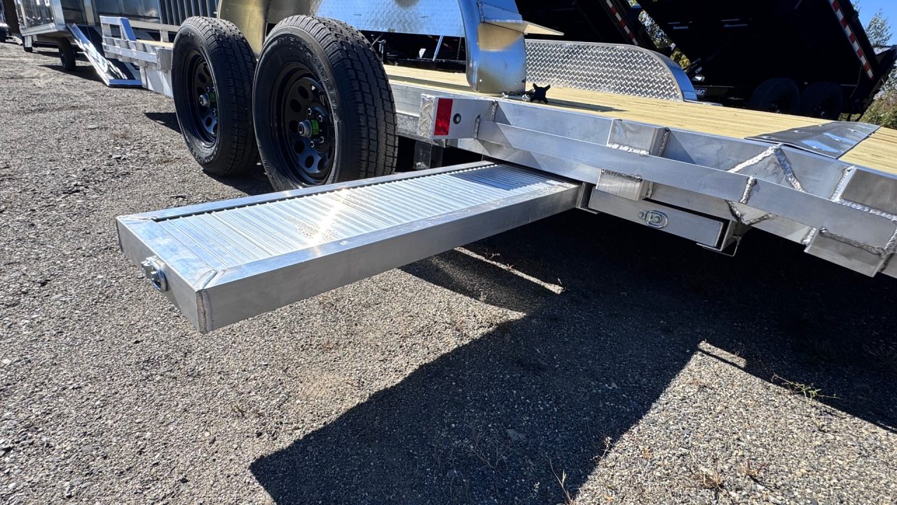 New 2026 CargoPro 8x18 Aluminum 7K Wood Deck Car Hauler w/Slide-In Ramps COCH8X18-W