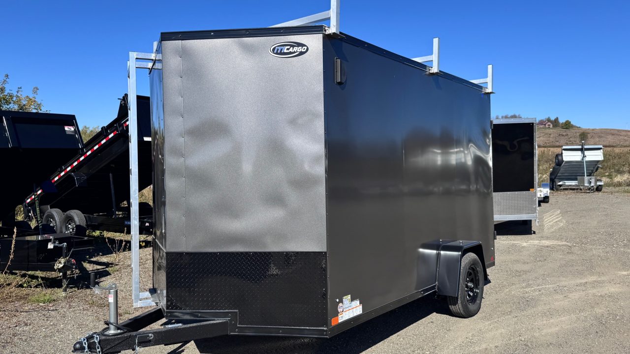 New 2026 ITI Cargo SE 7x12 Enclosed 3.5K Cargo Trailer BARN DOORS & LADDER RACK