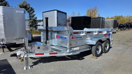 New 2026 K-Trail 6X12 RS 10K Galvanized Dump Trailer w/ Ramps, Hydro Jack, Tarp Kit, Tool Tray and Spare Tire