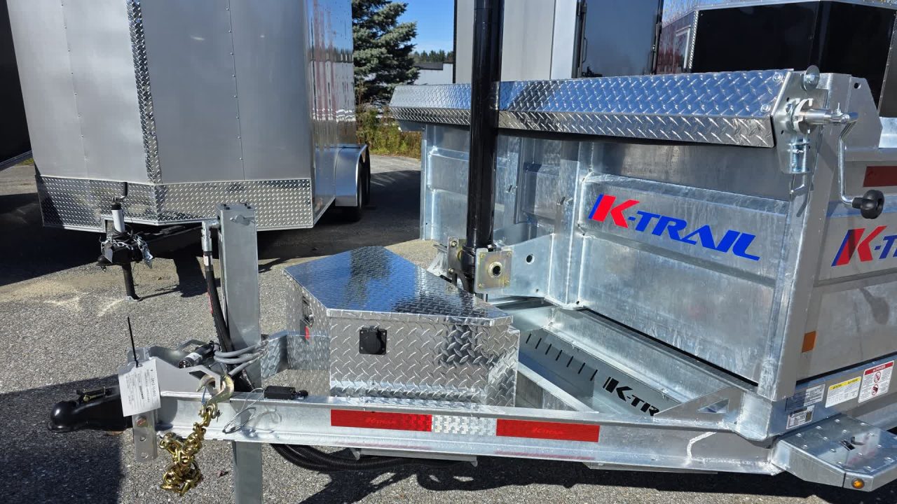New 2026 K-Trail 6X12 RS 10K Galvanized Dump Trailer w/ Ramps, Hydro Jack, Tarp Kit, Tool Tray and Spare Tire