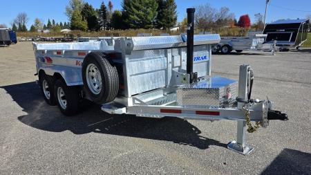 New 2026 K-Trail 6X12 RS 10K Galvanized Dump Trailer w/ Ramps, Hydro Jack, Tarp Kit, Tool Tray and Spare Tire