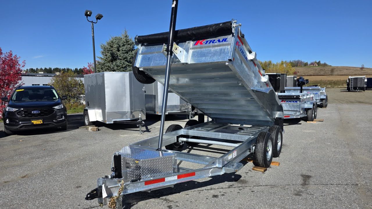 New 2026 K-Trail 6X12 SS 10K Galvanized Dump Trailer w/ Ramps, Tarp Kit and Spare Tire