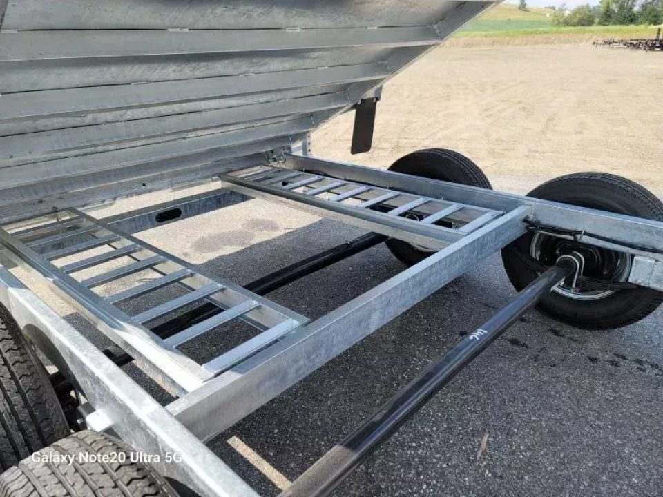 New 2026 K-Trail 82"X14 14K Galvanized Dump Trailer w/ Ramps, Tarp, Tool Tray, Spare Tire