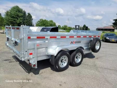 New 2026 K-Trail 82"X14 14K Galvanized Dump Trailer w/ Ramps, Tarp, Tool Tray, Spare Tire