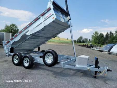 New 2026 K-Trail 82 X14 14K Galvanized Dump Trailer w/ Ramps, Tarp, Tool Tray, Spare Tire
