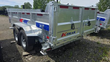 New 2026 K-Trail 82"X14 14K Galvanized Dump Trailer w/ Ramps, Tarp, Tool Tray, Spare Tire