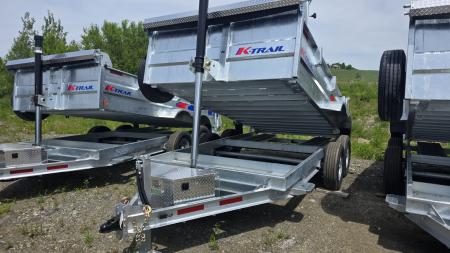 New 2026 K-Trail 82"X14 14K Galvanized Dump Trailer w/ Ramps, Tarp, Tool Tray, Spare Tire