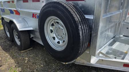 New 2026 K-Trail 82"X14 14K Galvanized Dump Trailer w/ Ramps, Tarp, Tool Tray, Spare Tire