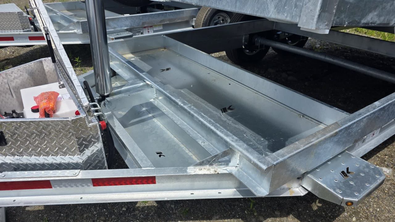 New 2026 K-Trail 82"X14 14K Galvanized Dump Trailer w/ Ramps, Tarp, Tool Tray, Spare Tire