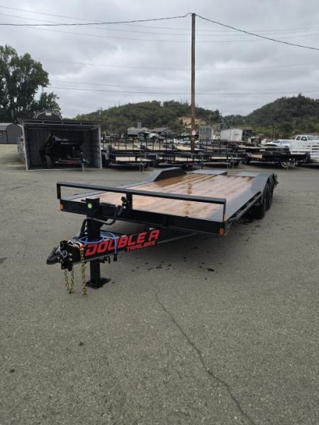 New CAR HAULER 2027 DOUBLE A 8X20 ROCK CRAWLER DRIVE OVER FENDERS DOVETAIL 14,000 GVWR TRAILER BLACK