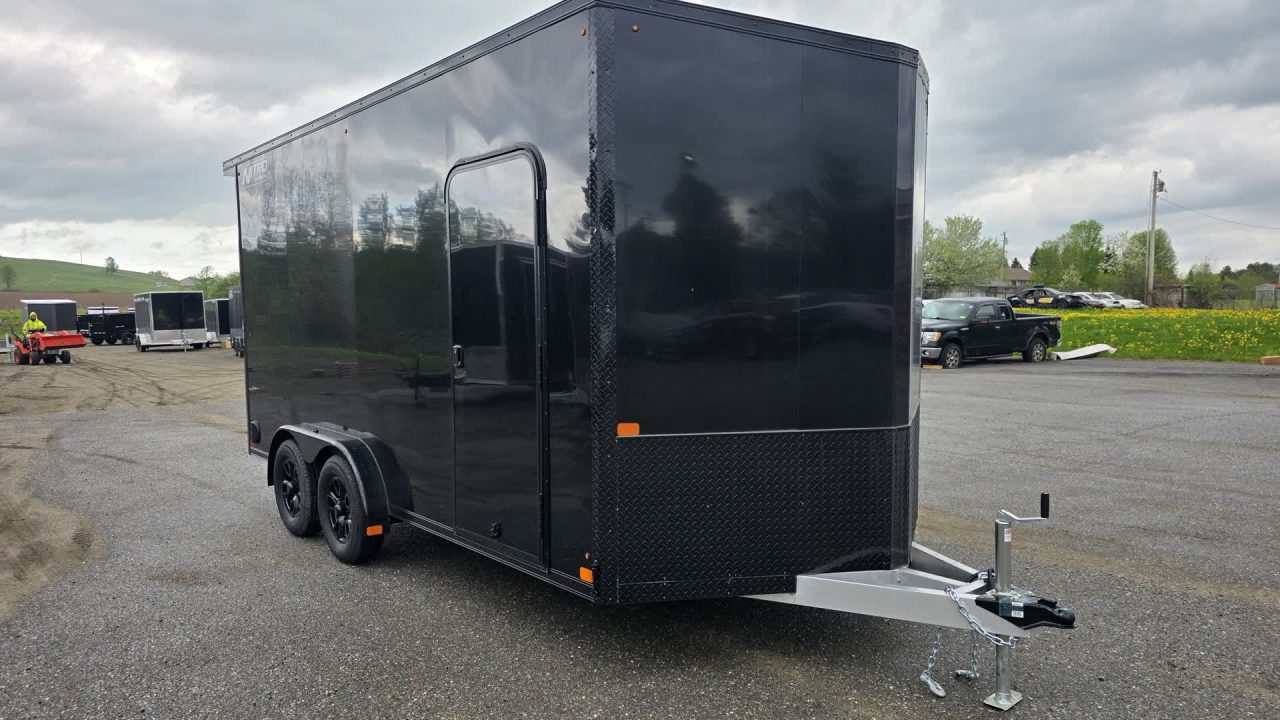 New 2026 Nitro 7.5x16 Sport Cargo Black Out w/ Rear Canopy, Extra Height, D-Rings & Alloy Wheels