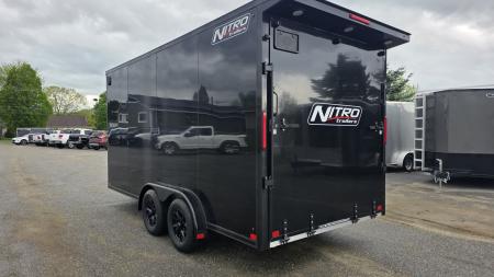 New 2026 Nitro 7.5x16 Sport Cargo Black Out w/ Rear Canopy, Extra Height, D-Rings & Alloy Wheels