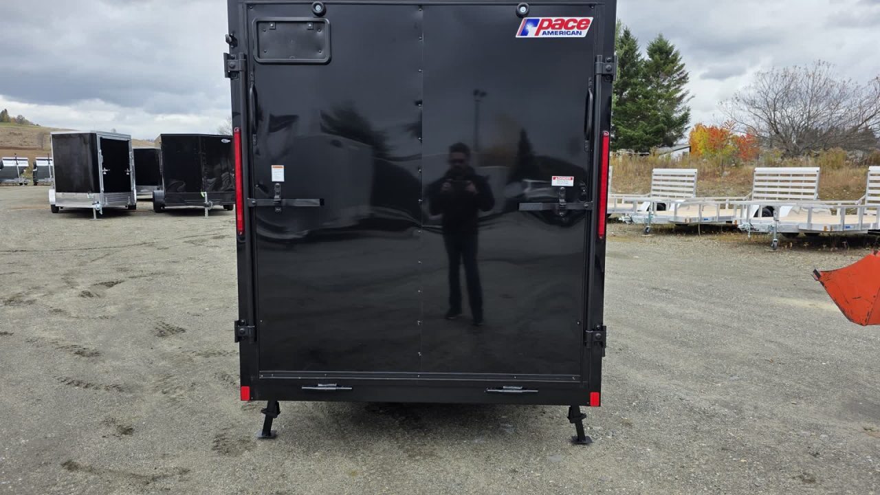 New 2026 Pace American 6x12 Outback DLX Flat Top V-Nose 3K w/ BLACK OUT, EXTRA HEIGHT, D-RING, ALLOY WHEELS & STAB JACKS