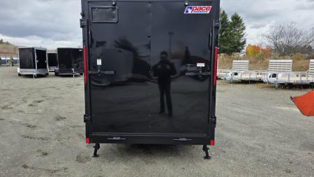 New 2026 Pace American 6x12 Outback DLX Flat Top V-Nose 3K w/ BLACK OUT, EXTRA HEIGHT, D-RING, ALLOY WHEELS & STAB JACKS