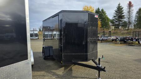 New 2026 Pace American 6x12 Outback DLX Flat Top V-Nose 3K w/ BLACK OUT, EXTRA HEIGHT, D-RING, ALLOY WHEELS & STAB JACKS