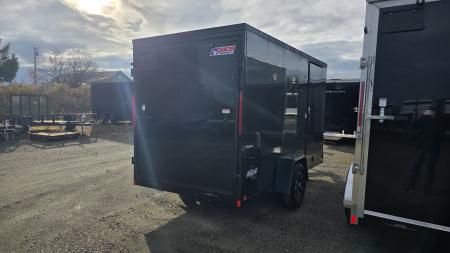 New 2026 Pace American 6x12 Outback DLX Flat Top V-Nose 3K w/ BLACK OUT, EXTRA HEIGHT, D-RING, ALLOY WHEELS & STAB JACKS