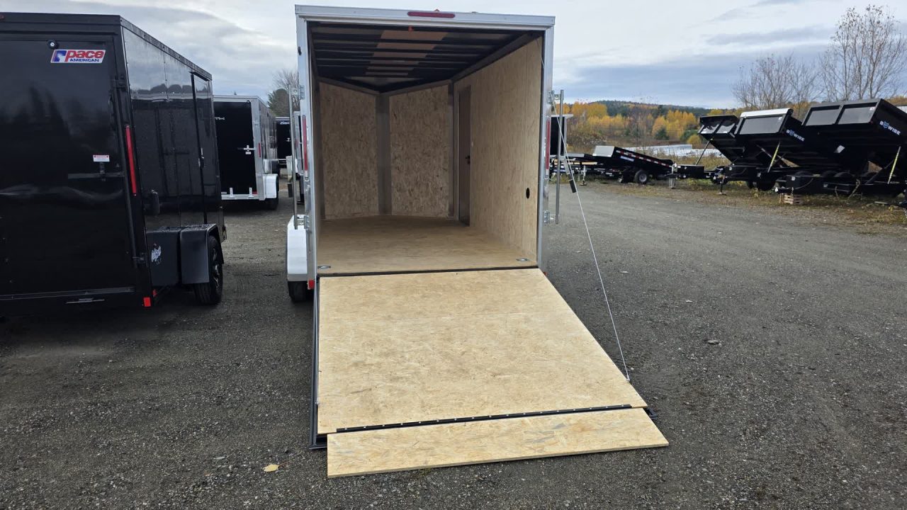 New 2026 Pace American 7 x 14 Journey SE Flat Top Sloped V-Nose 7K w/ ALLOY WHEELS & D-RINGS