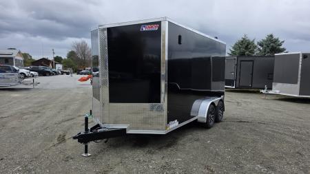 New 2026 Pace American 7 x 14 Journey SE Flat Top Sloped V-Nose 7K w/ ALLOY WHEELS & D-RINGS