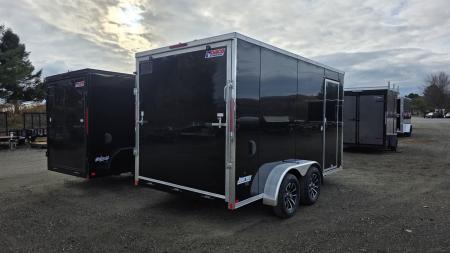 New 2026 Pace American 7 x 14 Journey SE Flat Top Sloped V-Nose 7K w/ ALLOY WHEELS & D-RINGS
