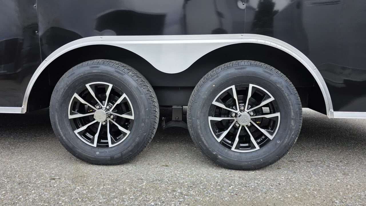 New 2026 Pace American 8.5 x 18 Outback DLX Flat Top V-Nose Car Hauler 7K w/ EXTRA HEIGHT & ALLOY WHEELS
