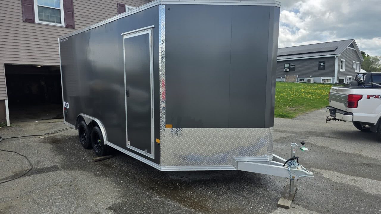 New 2026 Stealth Trailers 8.5x16 XLT Pro 7K Aluminum Enclosed Car Hauler w/HD Rear Ramp Door, Aluminum Composite Panels