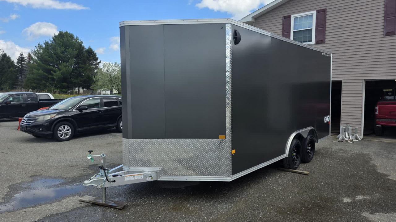 New 2026 Stealth Trailers 8.5x16 XLT Pro 7K Aluminum Enclosed Car Hauler w/HD Rear Ramp Door, Aluminum Composite Panels