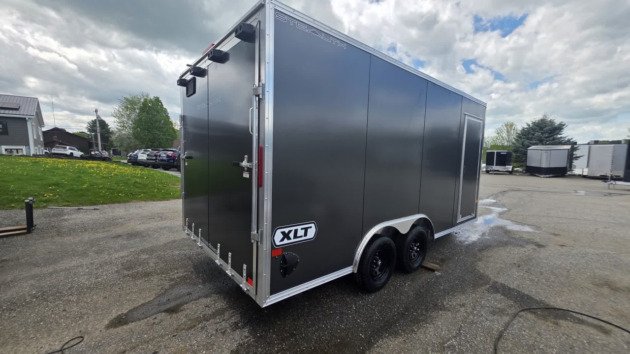 New 2026 Stealth Trailers 8.5x16 XLT Pro 7K Aluminum Enclosed Car Hauler w/HD Rear Ramp Door, Aluminum Composite Panels