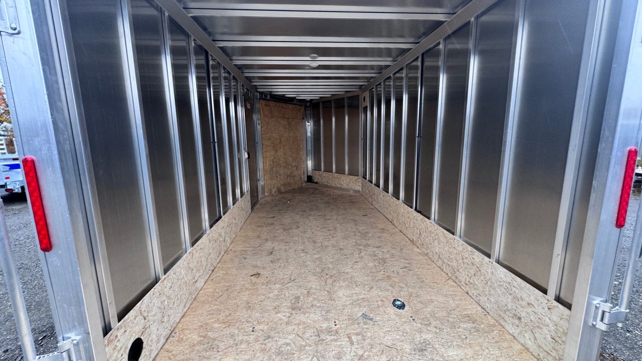 New 2026 Stealth Trailers Stealth 7x14 Aluminum 2-Place Drive-In/Out Snowmobile Trailer w/Extra Height, Recessed D-Rings & LED