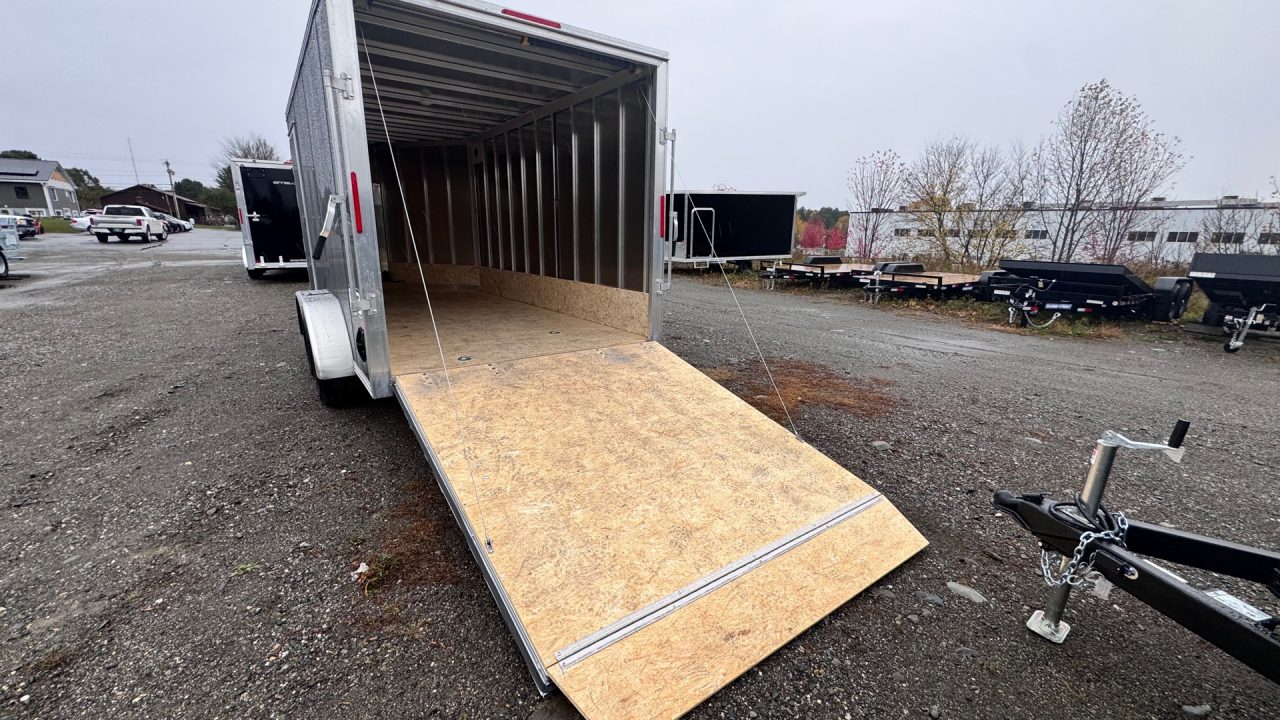 New 2026 Stealth Trailers Stealth 7x14 Aluminum 2-Place Drive-In/Out Snowmobile Trailer w/Extra Height, Recessed D-Rings & LED