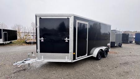 New 2026 Stealth Trailers Stealth 7x14 Aluminum 2-Place Drive-In/Out Snowmobile Trailer w/Extra Height, Recessed D-Rings & LED