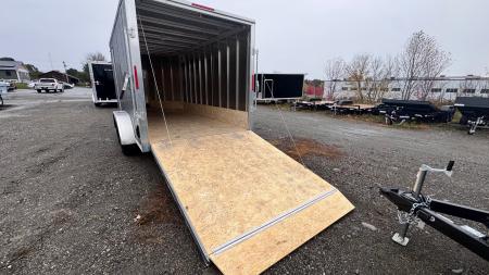 New 2026 Stealth Trailers Stealth 7x14 Aluminum 2-Place Drive-In/Out Snowmobile Trailer w/Extra Height, Recessed D-Rings & LED