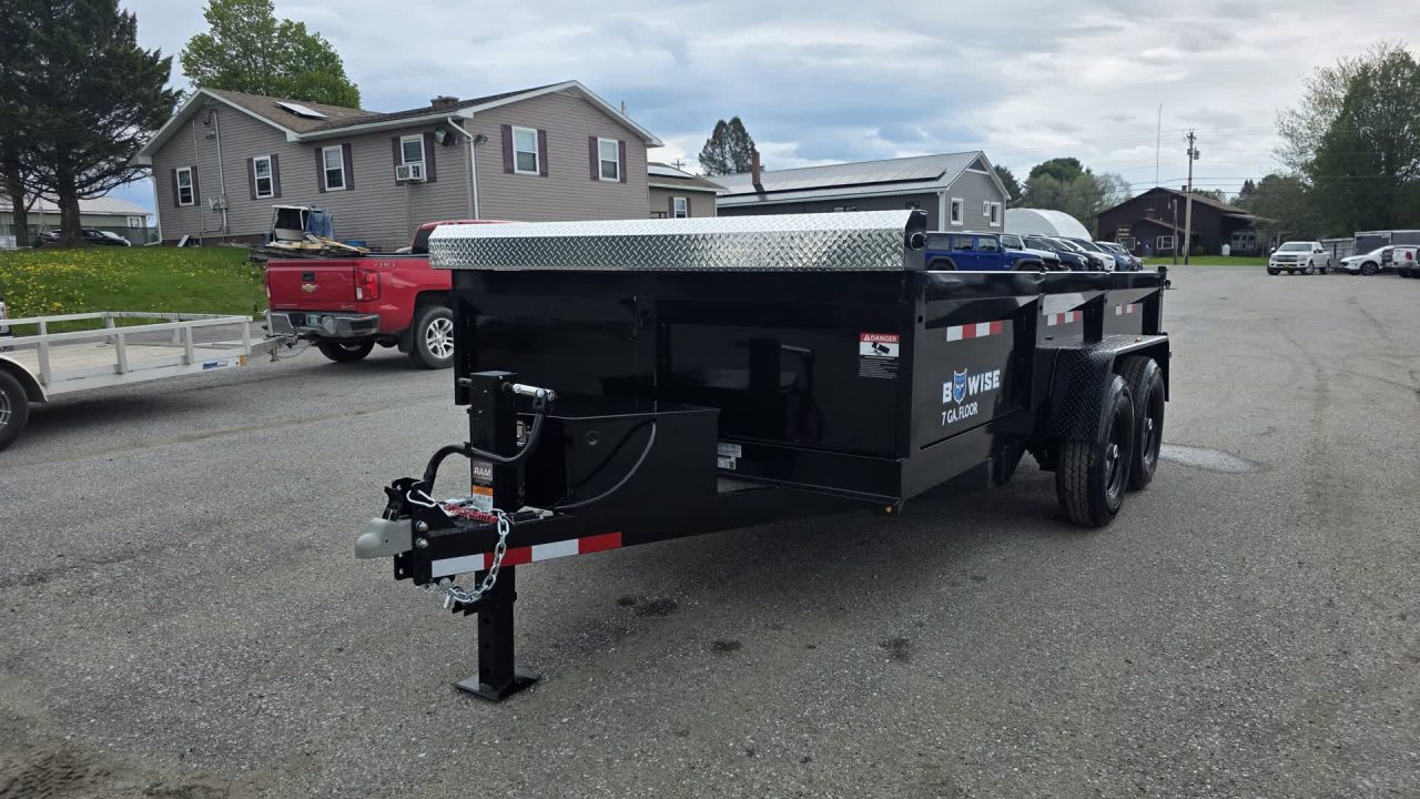 New 2027 BWise 7X14 14 K DT714LP-LE-14-A w/TARP KIT & SPARE TIRE