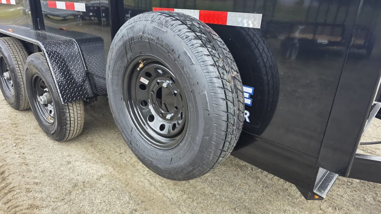 New 2027 BWise 7X14 14K DT714LP-LE-14-H HIGH SIDE DUMP w/ TARP KIT & SPARE TIRE