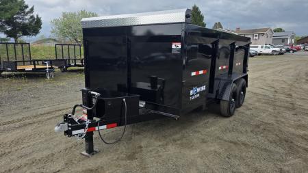 New 2027 BWise 7X14 14K DT714LP-LE-14-H HIGH SIDE DUMP w/ TARP KIT & SPARE TIRE