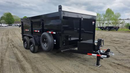 New 2027 BWise 7X14 14K DT714LP-LE-14-H HIGH SIDE DUMP w/ TARP KIT & SPARE TIRE